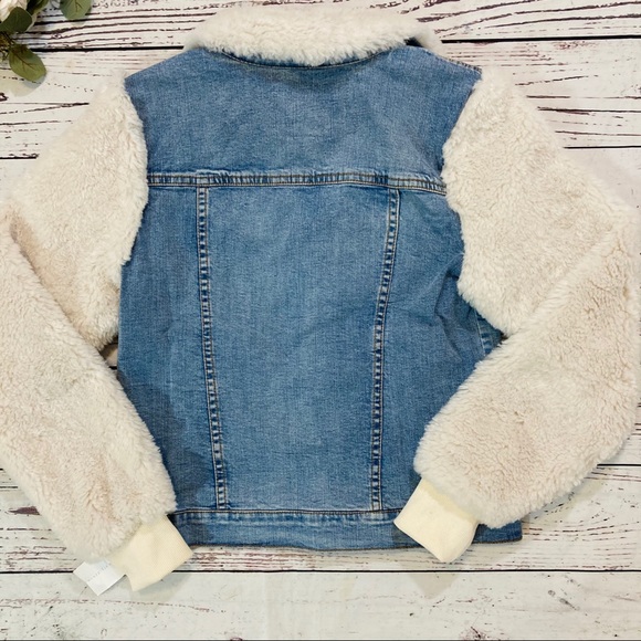 Sanctuary Anthropologie minka fur denim jacket NWT - Picture 7 of 9